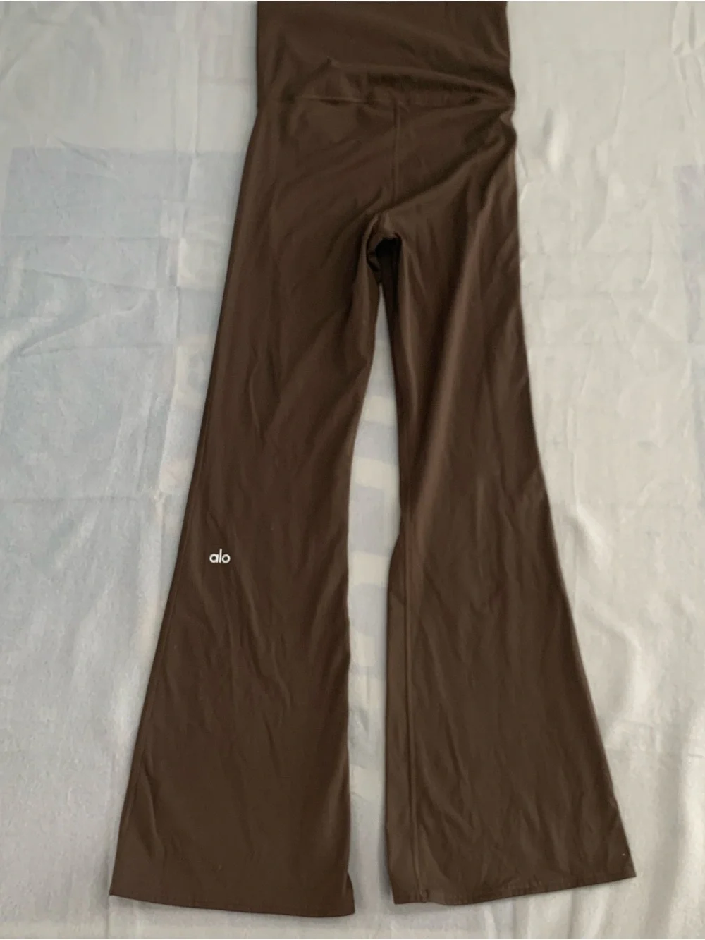 ALO Yoga Softsculpt Foldover Pants Sz XXS/S Expresso Wide-Leg High Waist